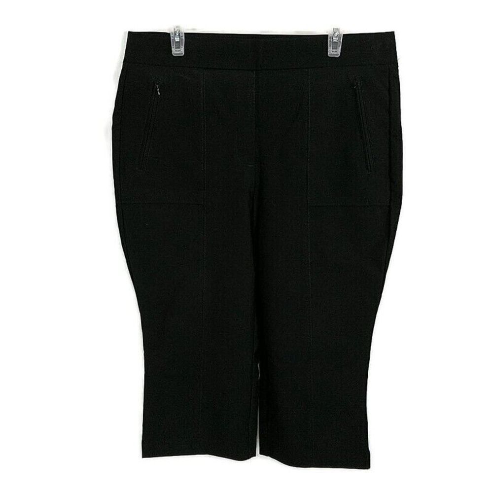 Lane Bryant Womens sz 16 Dress Pants Solid Black Cropped‎